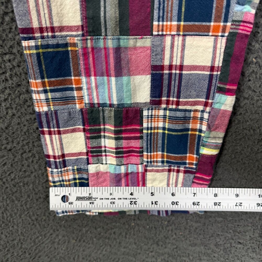 Brooks Brothers Pants Mens 35x32 Multicolor Plaid Indian Madras Patchwork Preppy - Picture 9 of 12
